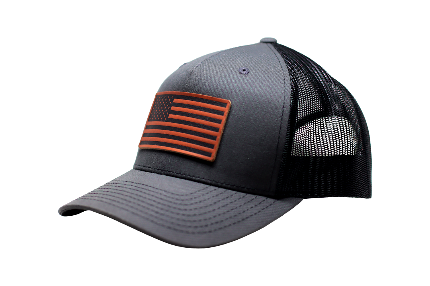 American Flag Leather Patch Hat - Image 4