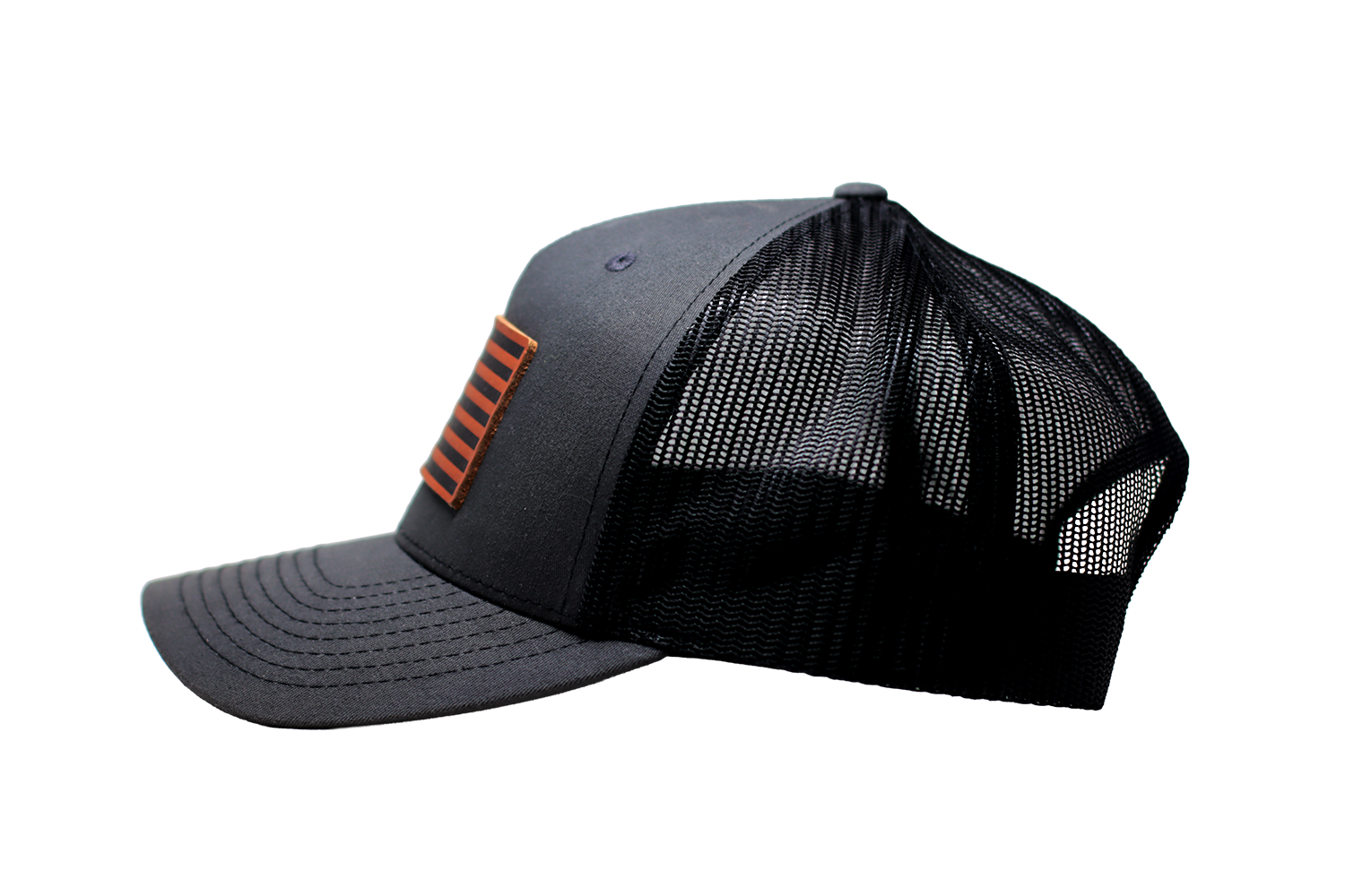 American Flag Leather Patch Hat - Image 5