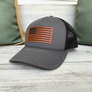 American Flag Leather Patch Hat