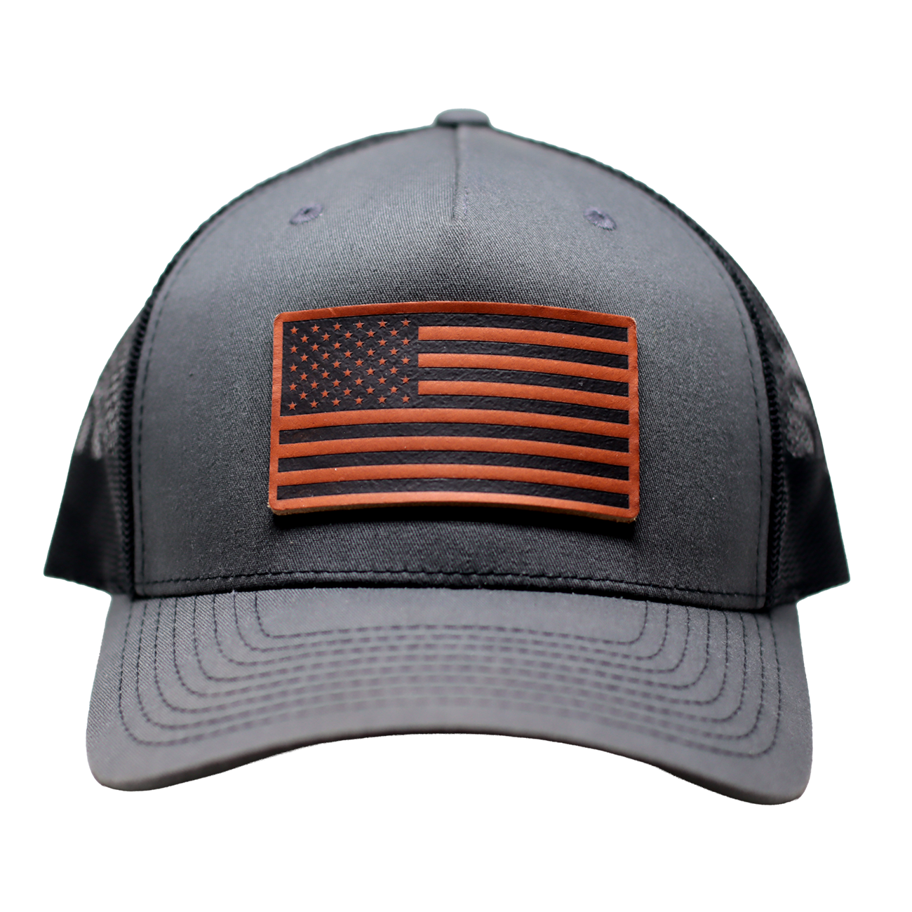 American Flag Leather Patch Hat - Image 3